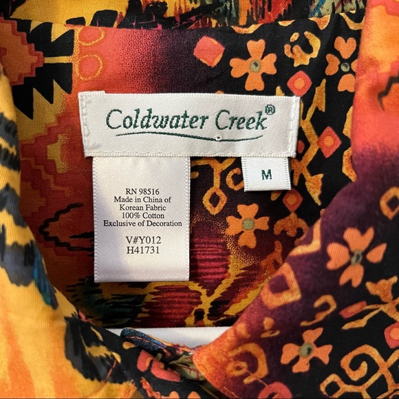 Coldwater Creek women’s shacket, M, tribal/ floral print - Picture 3 of 9